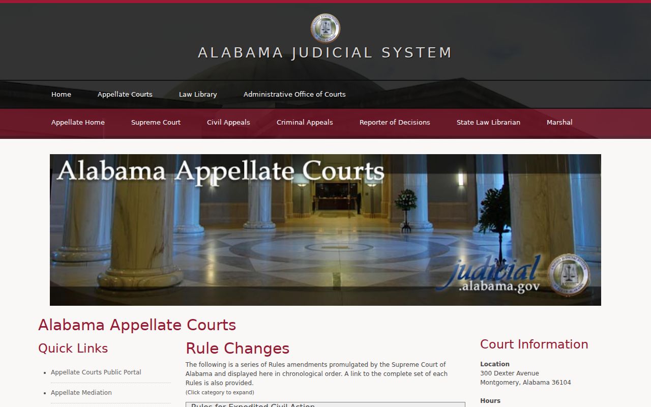 Current Alabama rules governing Etowah County court records